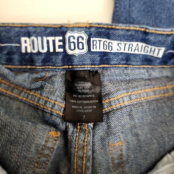 Route 66 Straight Leg Denim 5 Pocket Jeans w/ Elastic Waist Boy's Size 7 - Picture 9 of 10